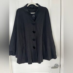 Ashley Stewart Black Cape Jacket soft cute